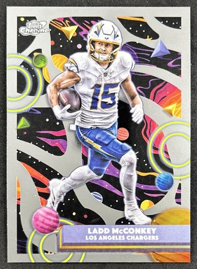 Ladd McConkey 2025 Topps Cosmic Chrome Chargers Sports Trading Cards
