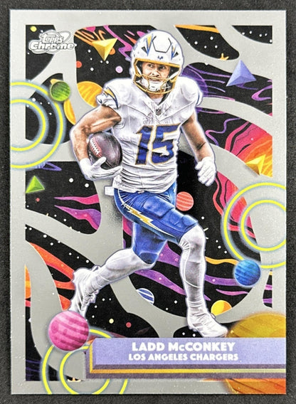 Ladd McConkey 2025 Topps Cosmic Chrome Chargers front