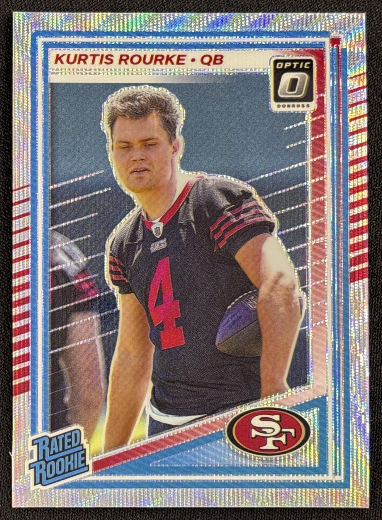Kurtis Rourke 2025 Panini Donruss Optic Rated Rookie Wave Prizm /300 49ers