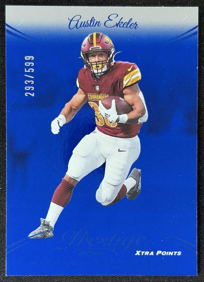 Austin Ekeler 2024 Panini Prestige Blue Xtra Points /599 Commanders