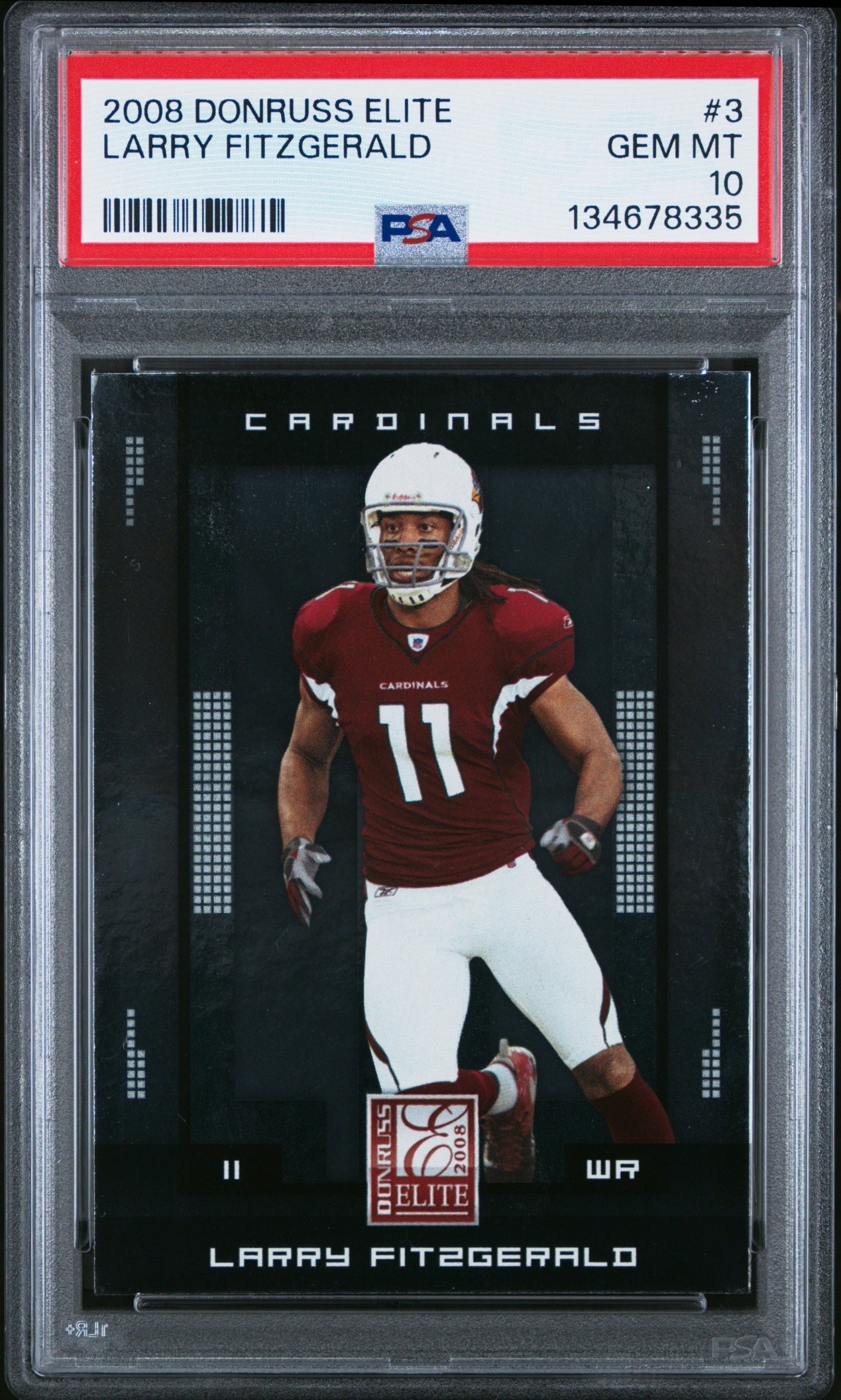 Larry Fitzgerald 2008 Donruss Elite PSA 10 Cardinals front