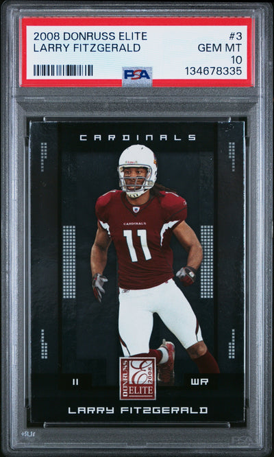 Larry Fitzgerald 2008 Donruss Elite PSA 10 Cardinals Sports Trading Cards