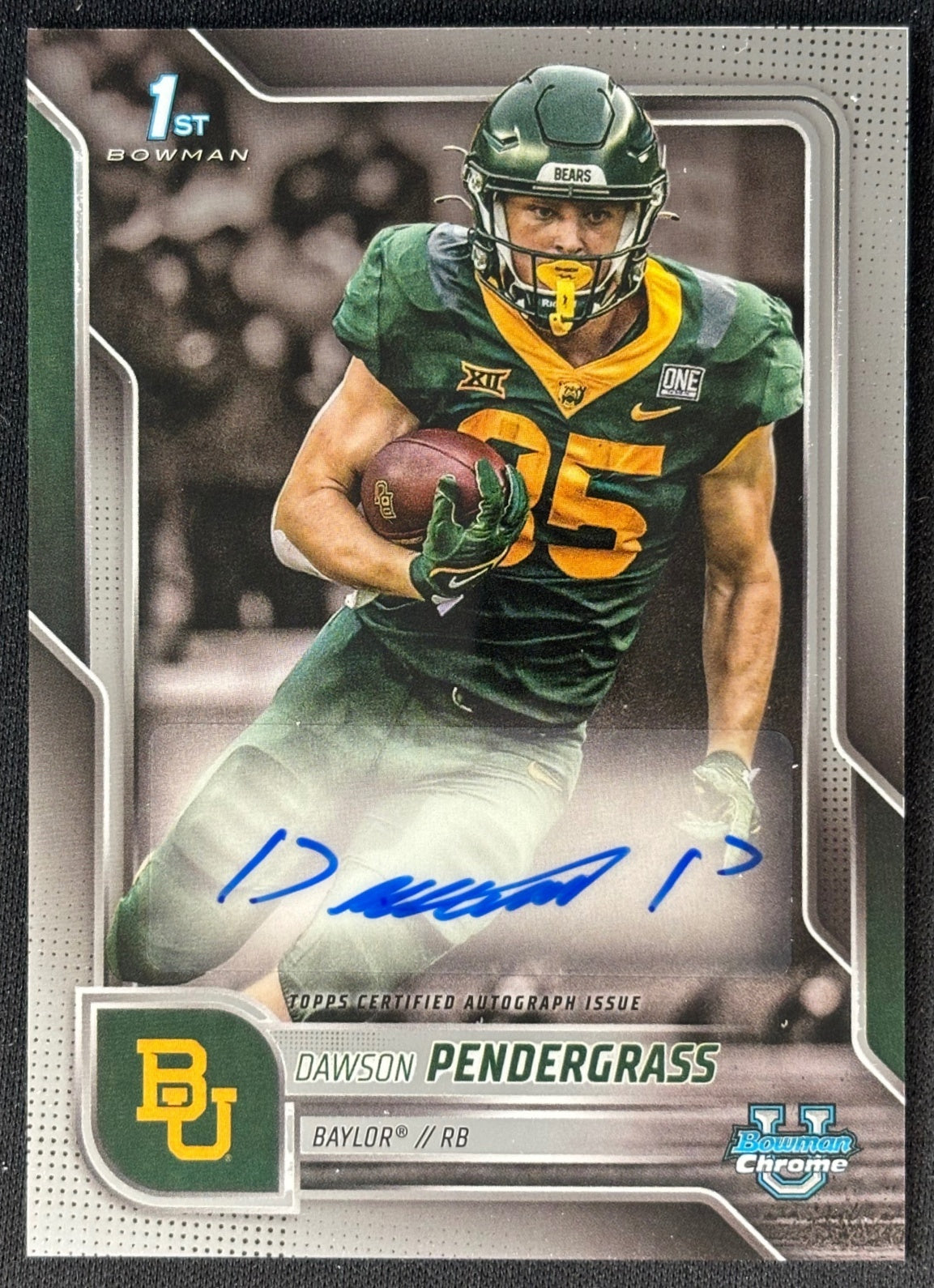 Dawson Pendergrass 2025 Chrome University Prospect Auto Bears - Front