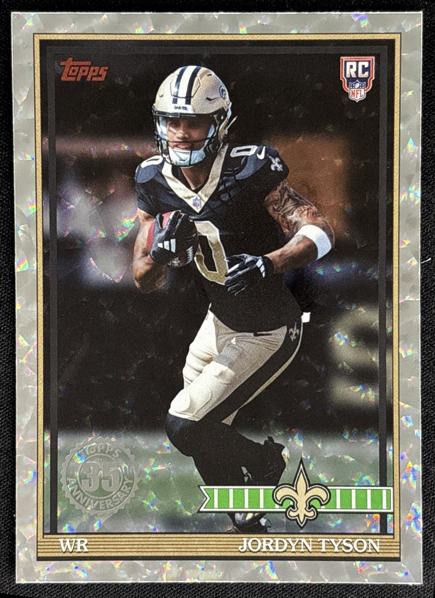 Jordyn Tyson 2026 Topps 1991 Rookie Crackle Foil Saints