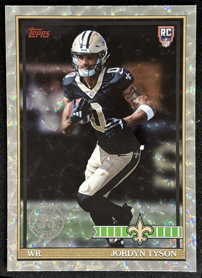 Jordyn Tyson 2026 Topps 1991 Rookie Crackle Foil Saints