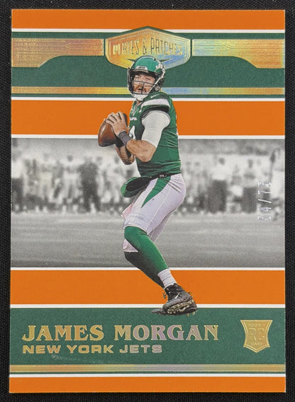 James Morgan 2020 Panini Plates & Patches Orange /75 Jets front