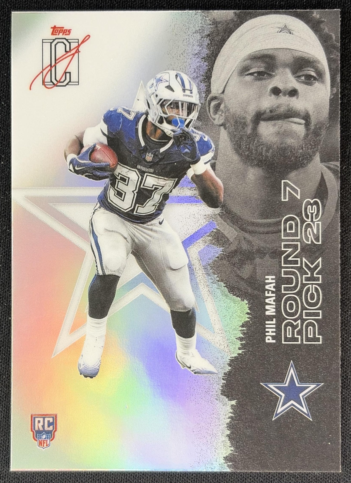 Phil Mafah 2025 Topps Signature Class Chrome Rookie White Refractor Cowboys front