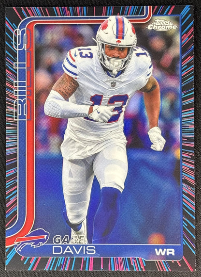Gabe Davis 2025 Topps Chrome Neon Pulse Refractor Bills