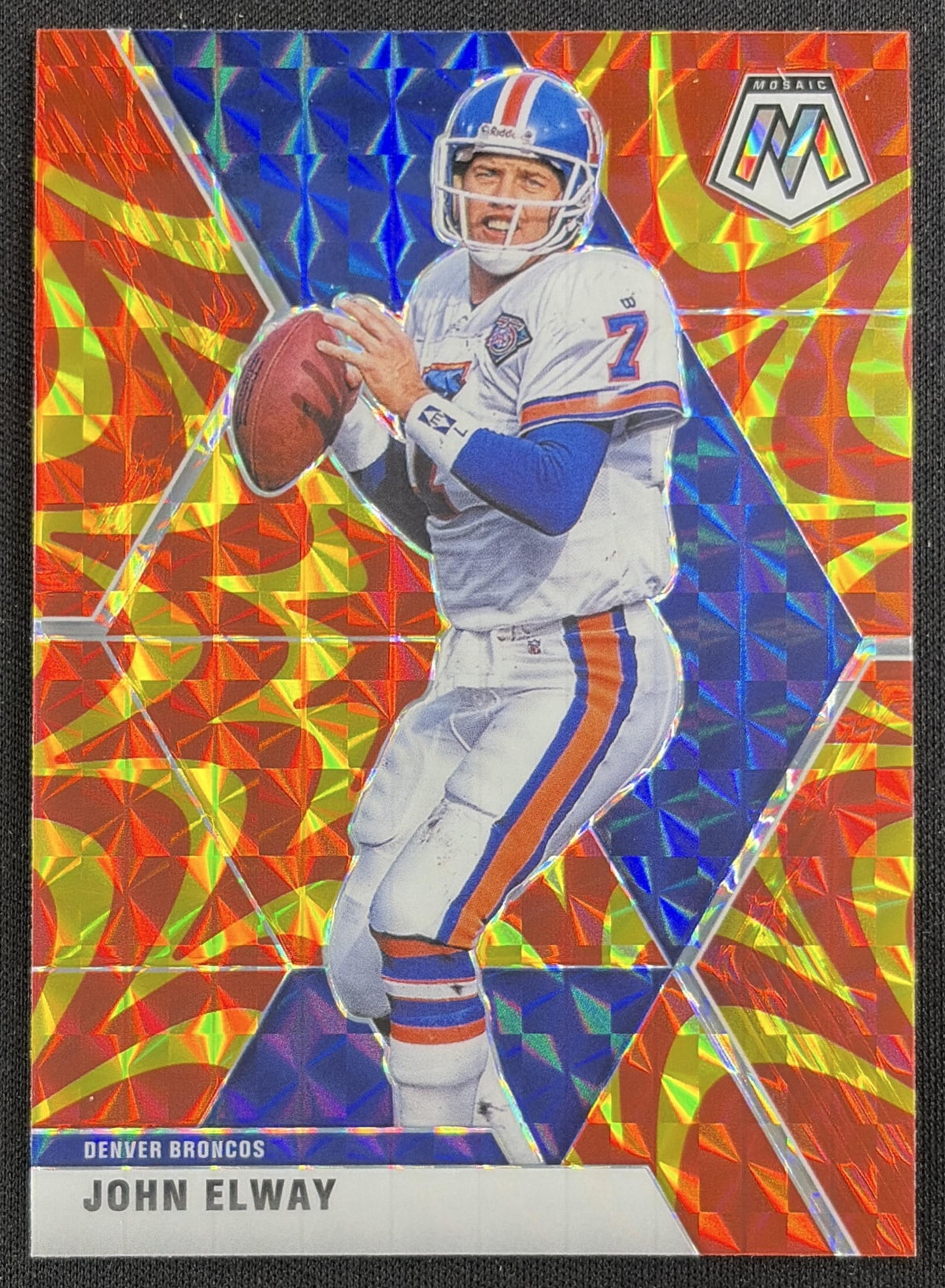 John Elway 2020 Panini Mosaic Prizm Reactive Orange Broncos