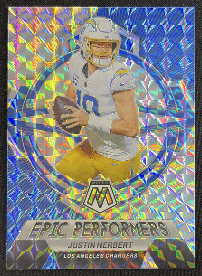 Justin Herbert 2023 Panini Mosaic Epic Performers Mosaic Chargers Sports Trading Card