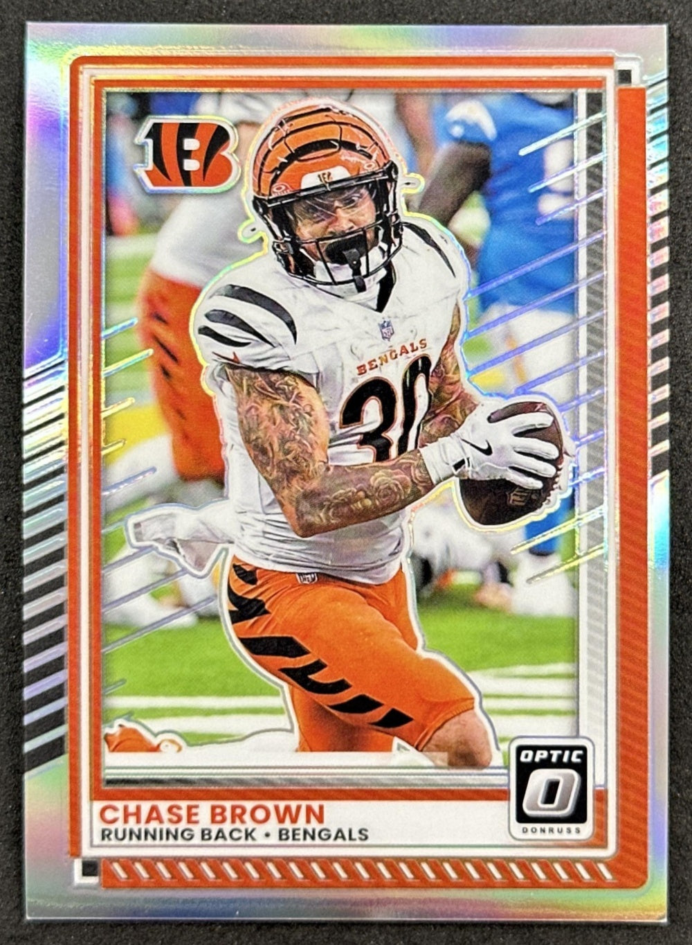 Chase Brown 2025 Panini Donruss Optic Holo Prizm Bengals Front
