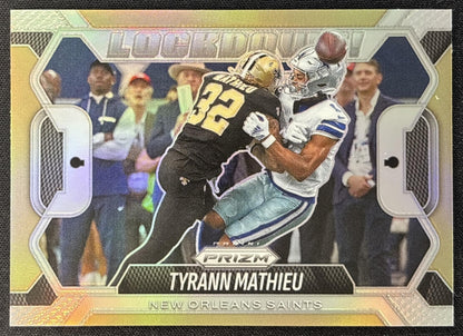 Tyrann Mathieu 2025 Panini Prizm Lockdown Silver Saints