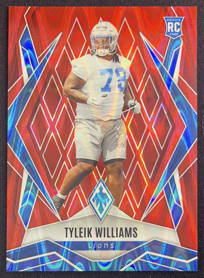 Tyleik Williams 2025 Panini Phoenix Red Seismic Prizm /99 Lions