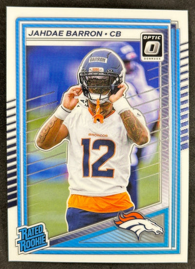 Jahdae Barron 2025 Donruss Optic Rated Rookie Broncos Sports Trading Card
