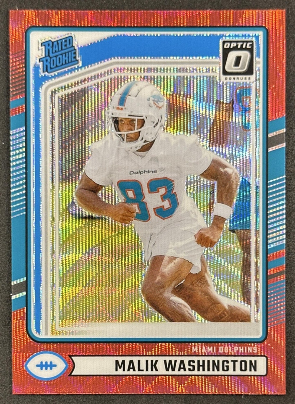 Malik Washington 2024 Donruss Optic Rated Rookie Preview Red Wave Dolphins