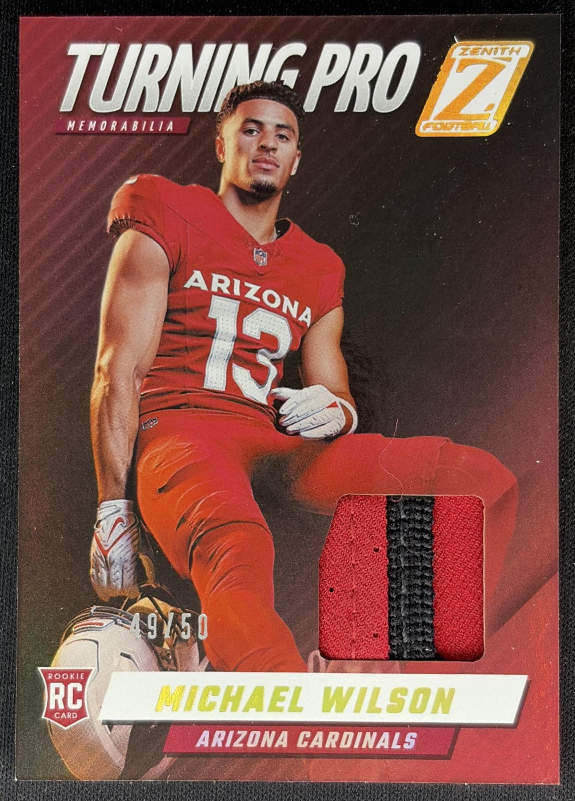 Michael Wilson 2023 Panini Zenith Turning Pro Memorabilia Prime /50 Cardinals front