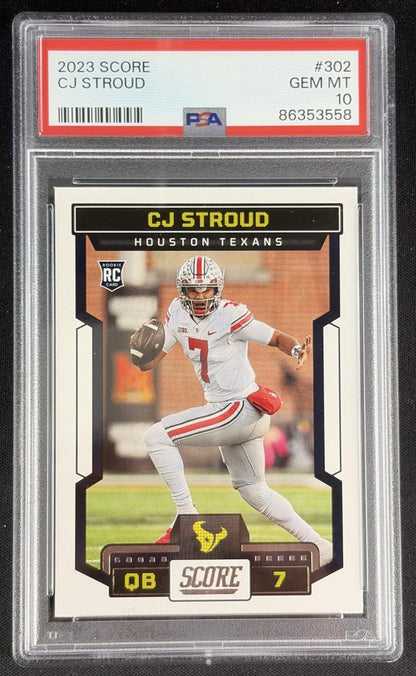C.J. Stroud 2023 Panini Score PSA 10 Texans 86353558 Sports Trading Card