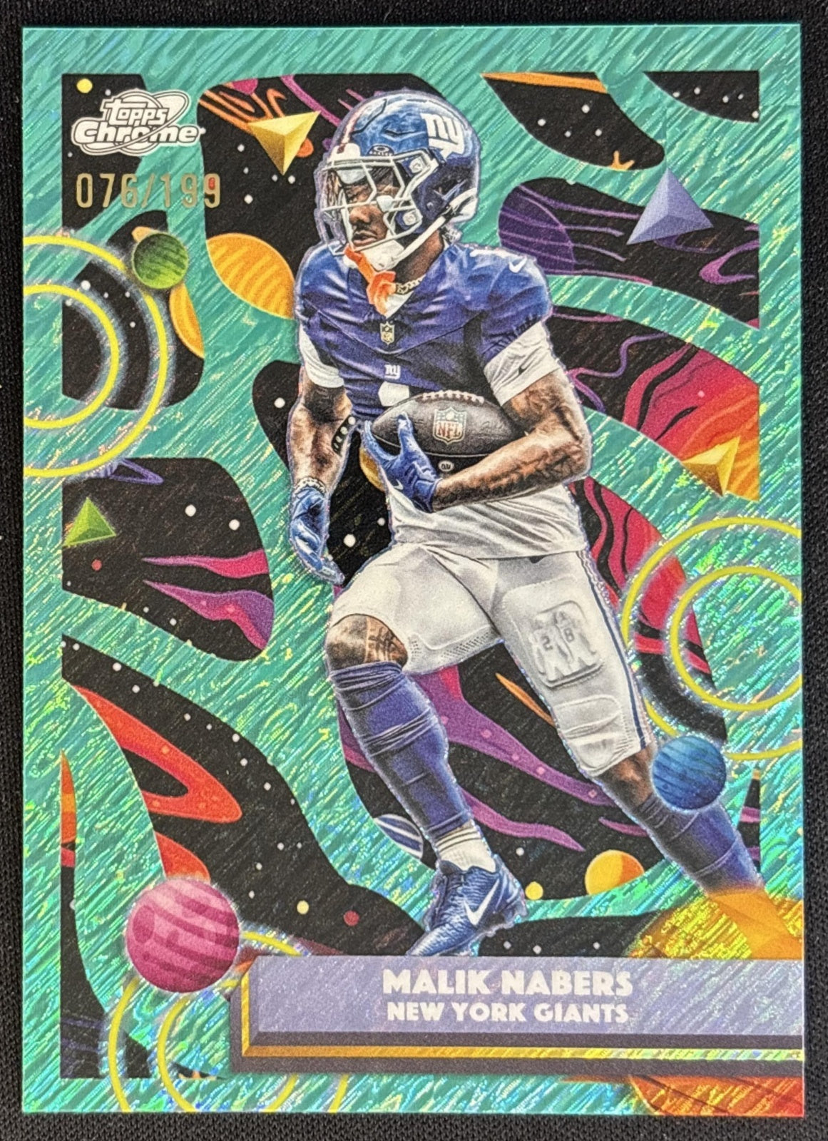 Malik Nabers 2024 Upper Deck Goodwin Champions Platinum Cosmic /199 front