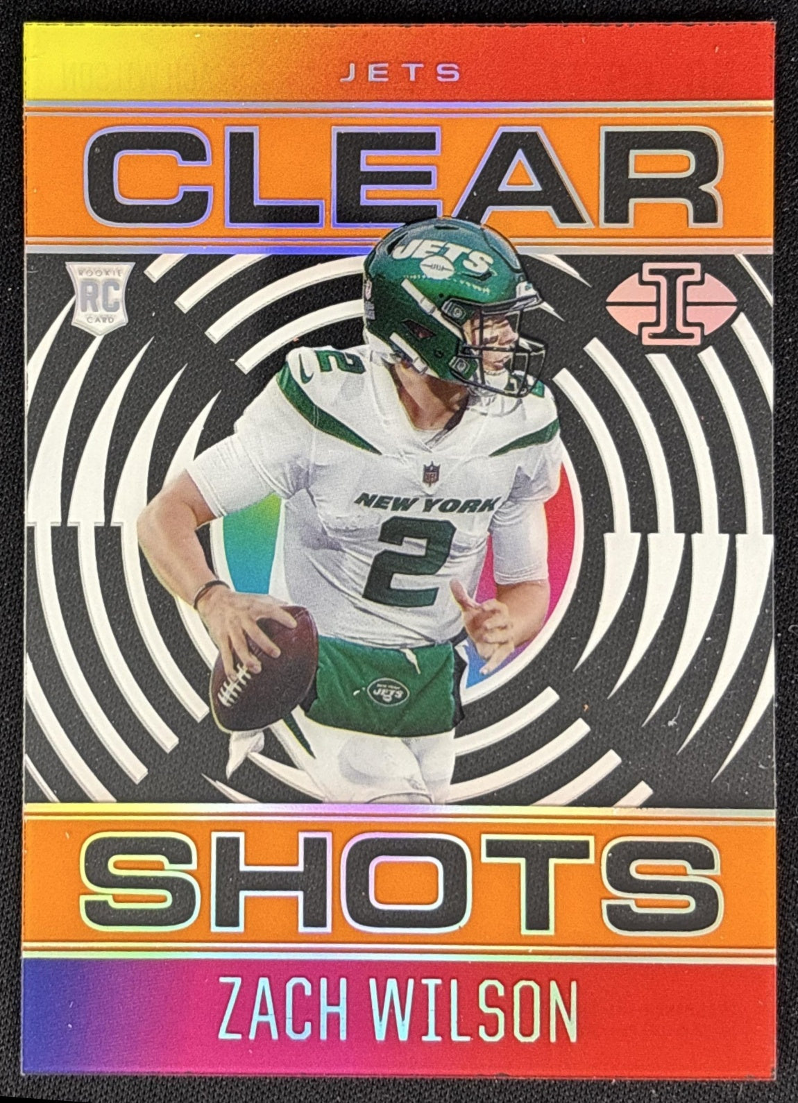 Zach Wilson 2021 Panini Illusions Clear Shots Orange Jets front
