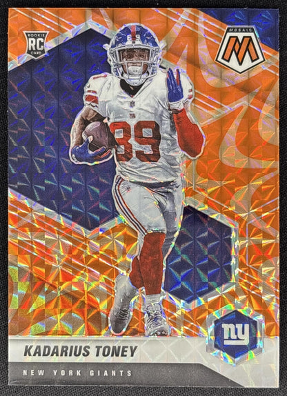Kadarius Toney 2021 Panini Mosaic Prizm Reactive Orange Giants front