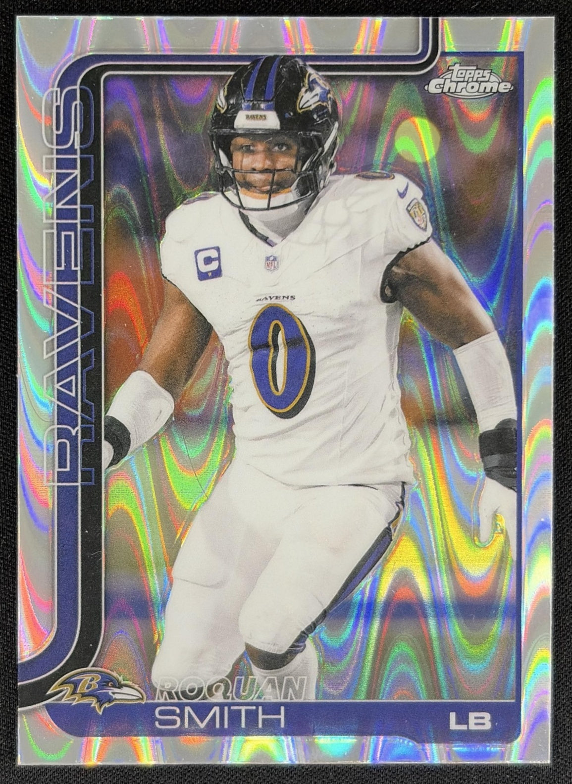 Roquan Smith 2025 Topps Chrome RayWave Refractor Ravens