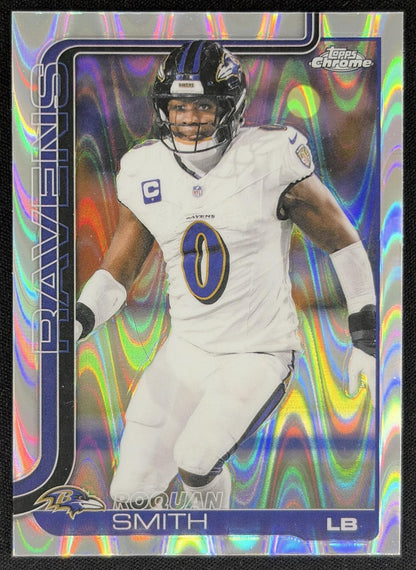 Roquan Smith 2025 Topps Chrome RayWave Refractor Ravens