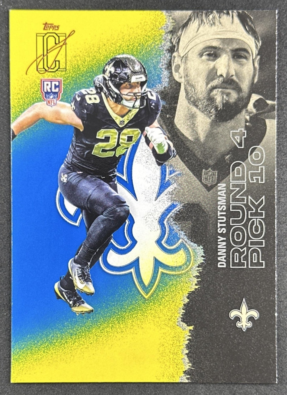 Danny Stutsman 2025 Topps Signature Class Rookie Blue & Yellow Foil Saints