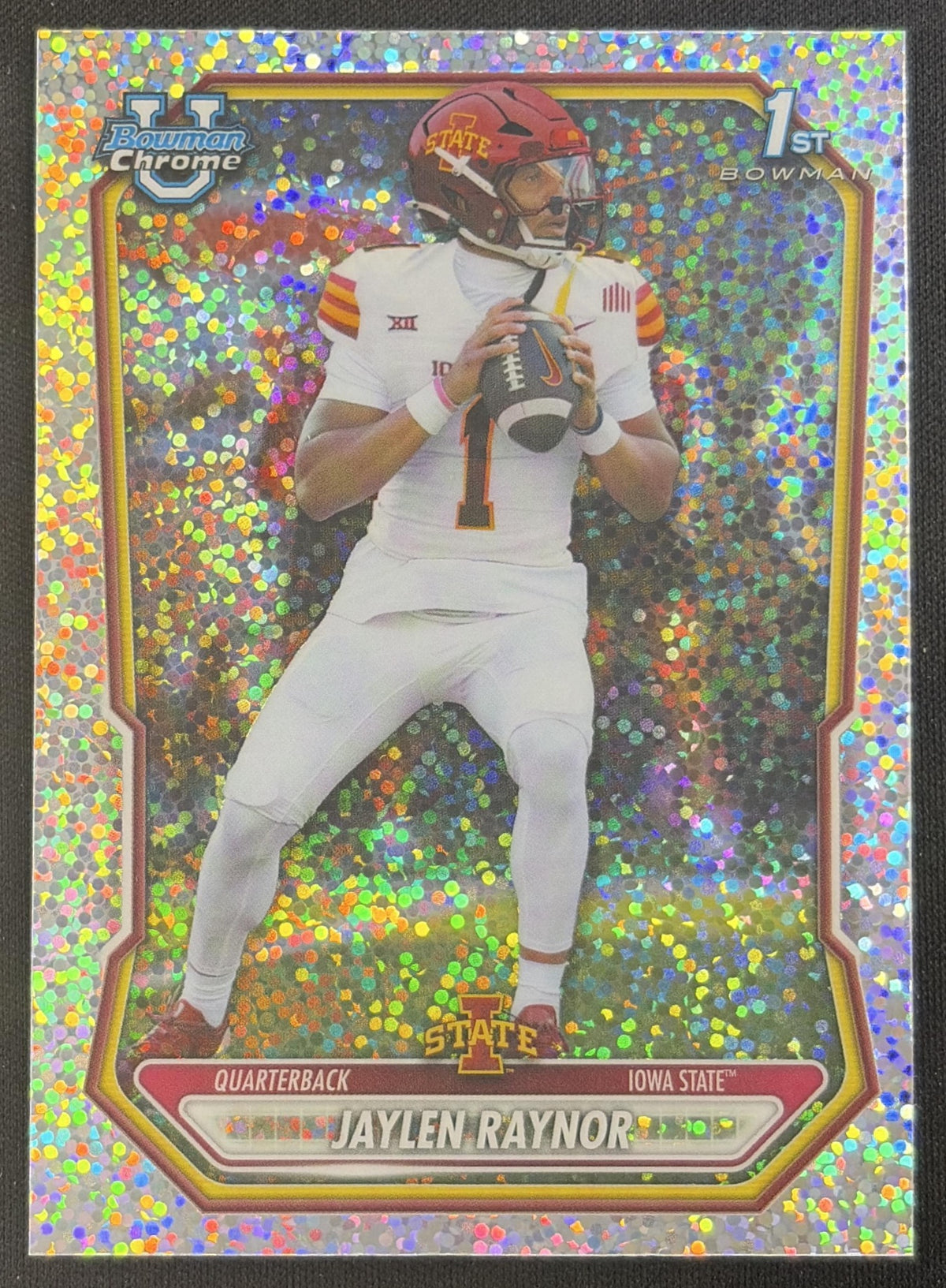 Jaylen Raynor 2026 Bowman Chrome Prospects Speckle Refractor Cyclones