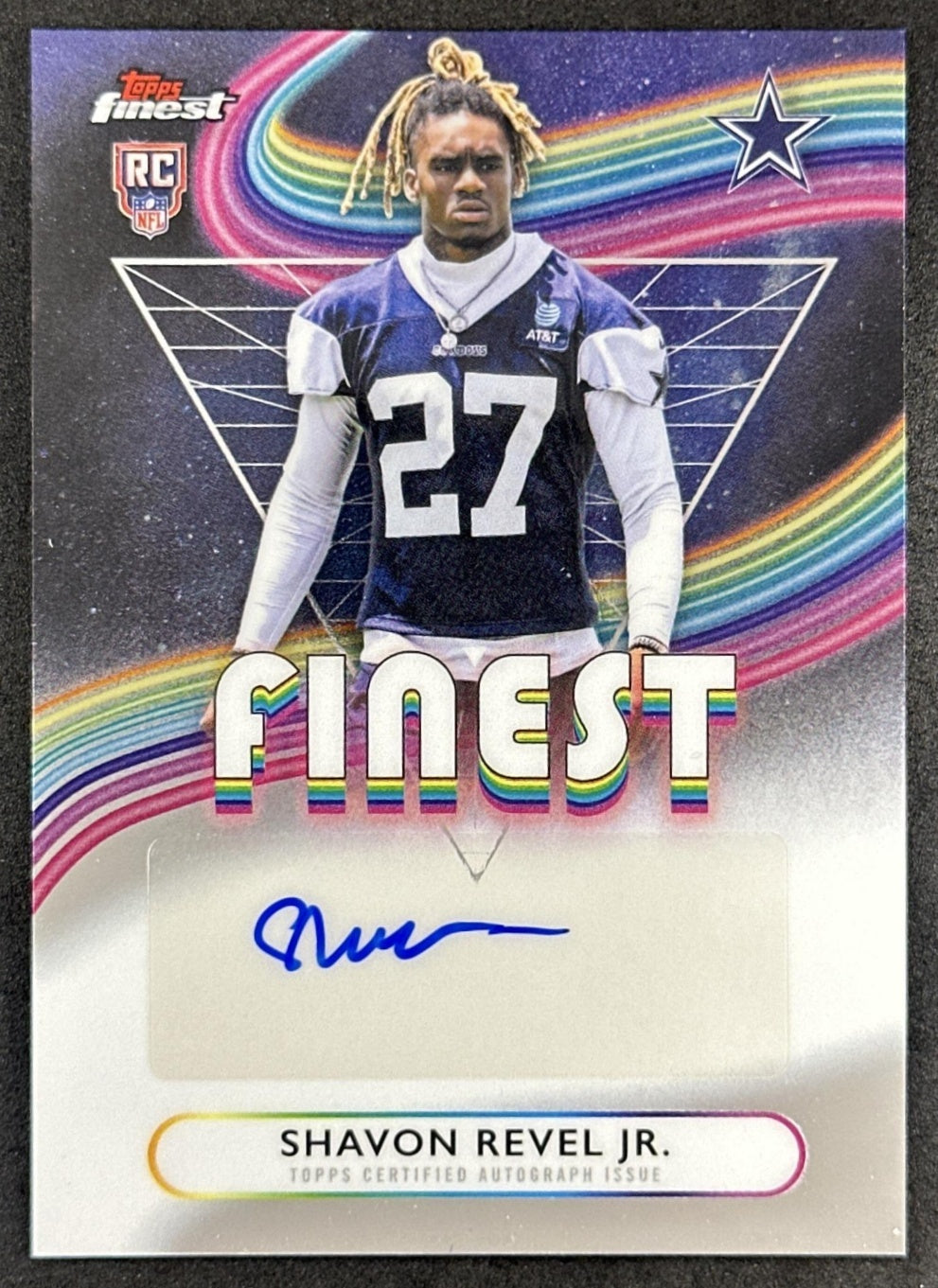 Shavon Revel Jr. 2025 Topps Finest Rookie Auto Cowboys front