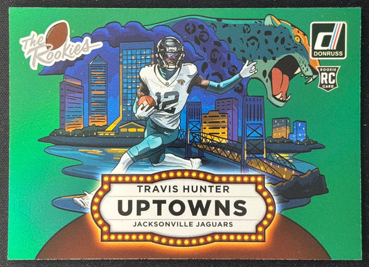 Travis Hunter 2025 Donruss Rookies & Highlights Uptown Horizontal Green Jaguars Sports Trading Cards