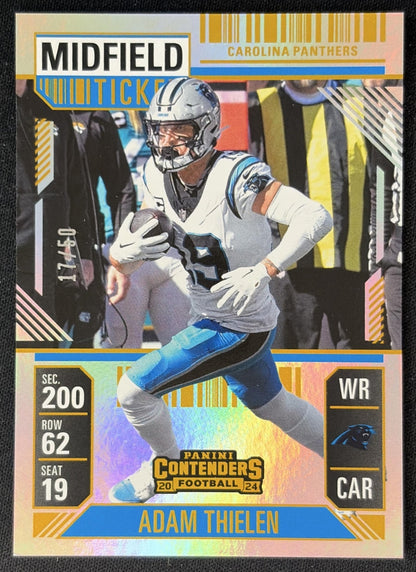 Adam Thielen 2024 Panini Contenders Midfield Ticket /50 Panthers