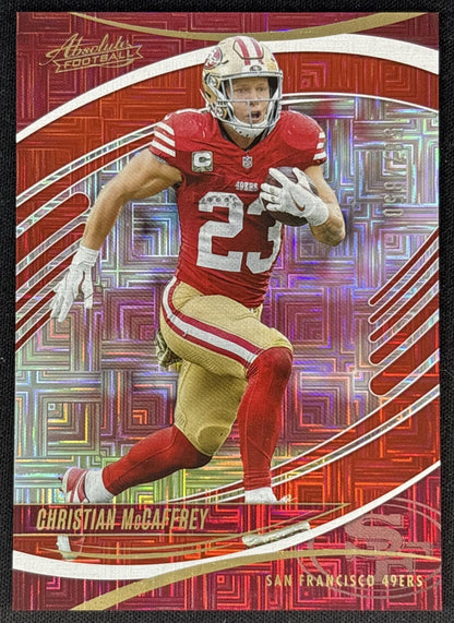 Christian McCaffrey 2025 Panini Absolute Red Squares /850 49ers front