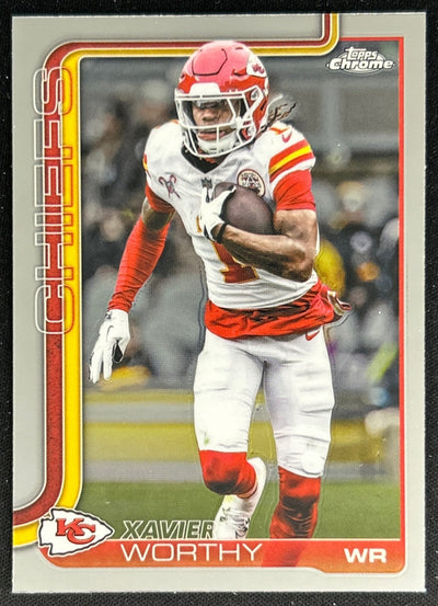 Xavier Worthy 2025 Topps Chrome Chiefs Default Title Sports Trading Cards