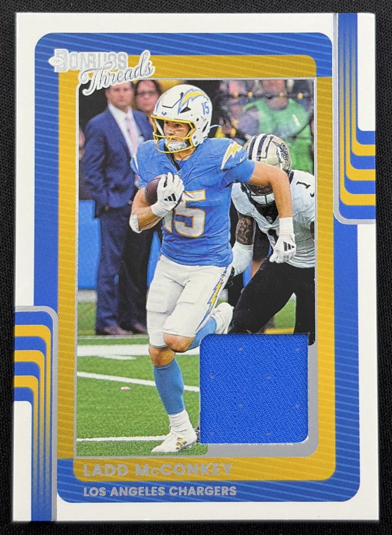 Ladd McConkey 2025 Panini Donruss Threads Chargers