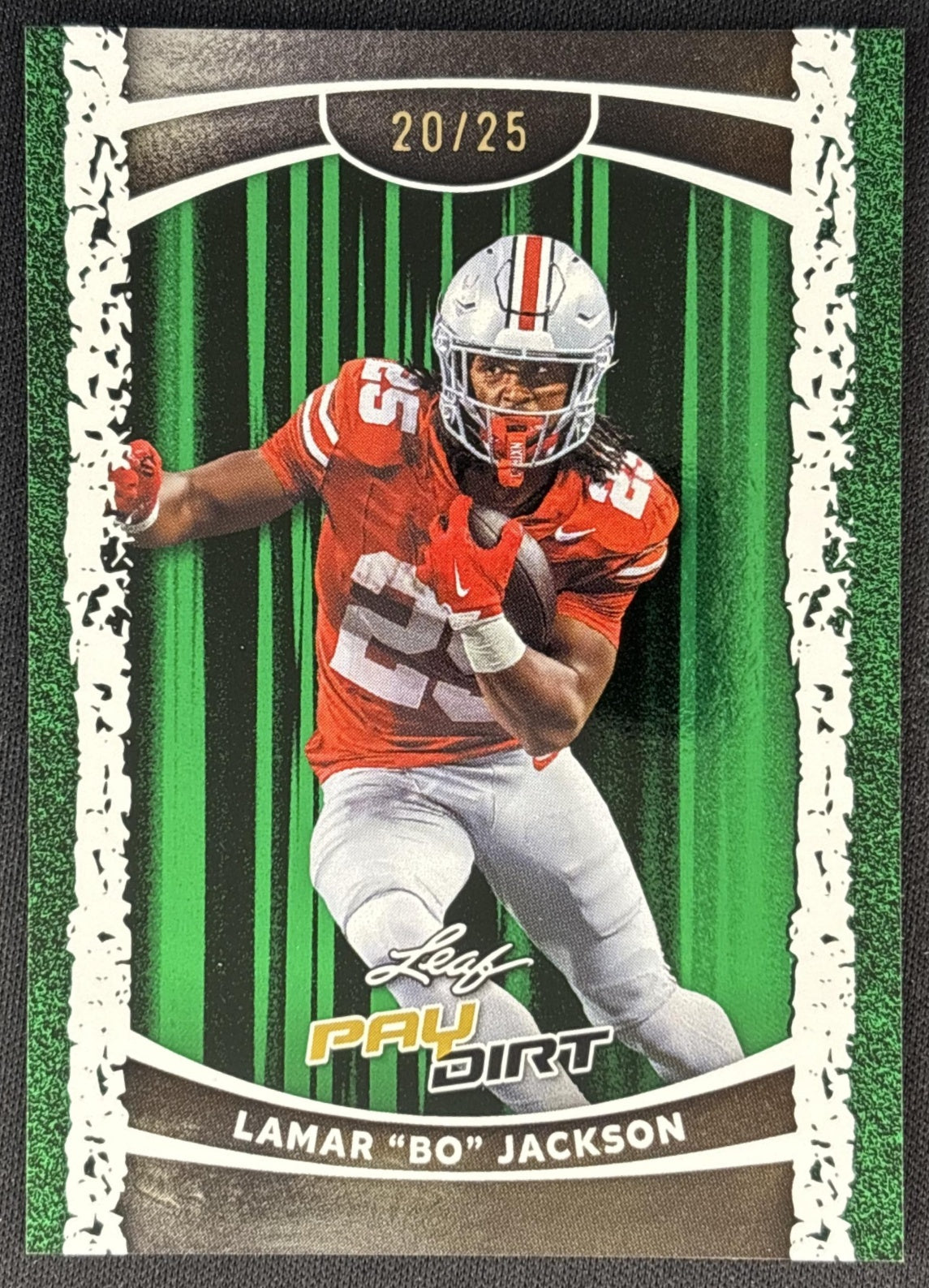 Lamar "Bo" Jackson 2026 Leaf Pay Dirt /25 front