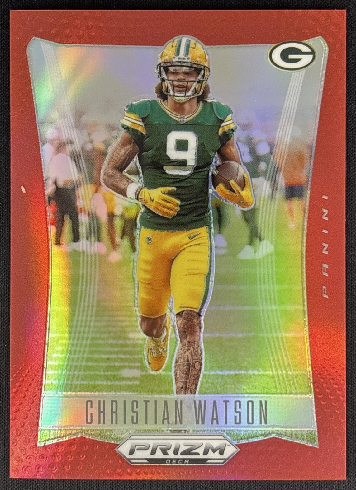 Christian Watson 2024 Panini Prizm Deca Red /199 Packers Sports Trading Cards