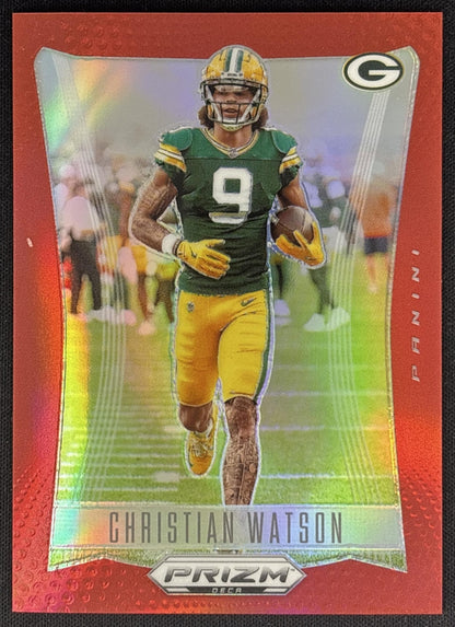 Christian Watson 2024 Panini Prizm Deca Red /199 Packers Sports Trading Cards