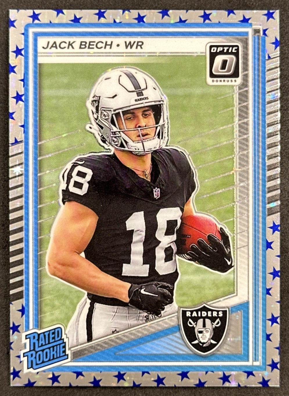 Jack Bech 2025 Panini Donruss Optic Rated Rookie Stars Prizm Raiders Default Title Sports Trading Card