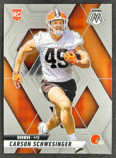 Carson Schwesinger 2025 Mosaic Rookies Browns Sports Trading Card