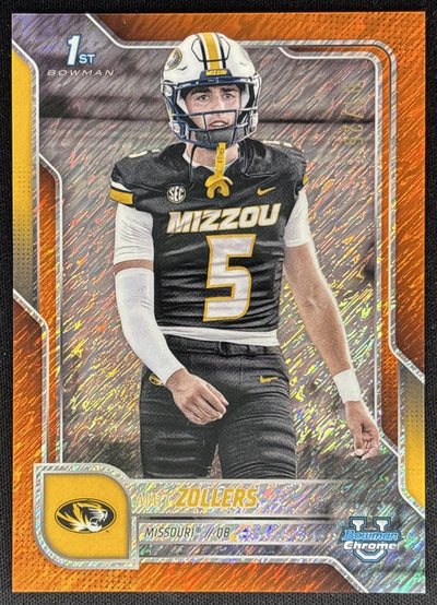 Matt Zollers 2025 Chrome University Prospects Orange Shimmer Refractor /25 Tigers Default Title Sports Trading Cards