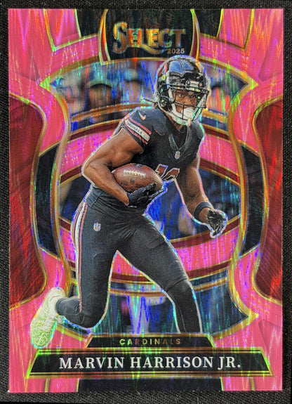 Marvin Harrison Jr. 2025 Panini Select Concourse Pink Prizm Shock Cardinals