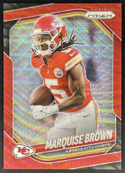 Marquise Brown 2025 Panini Prizm Red Wave /149 Chiefs front