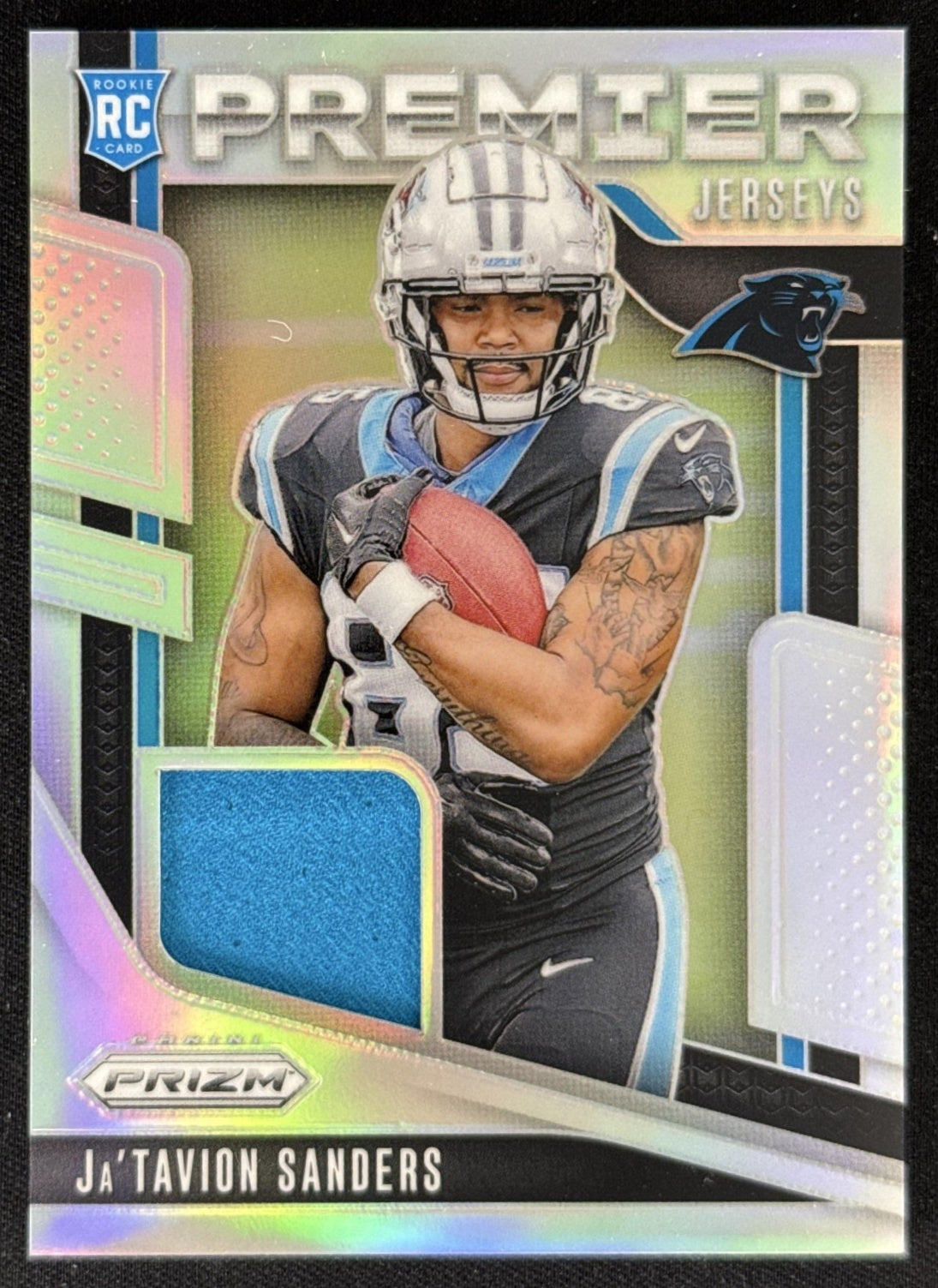 Ja'Tavion Sanders 2024 Panini Prizm Premier Jerseys Panthers Sports Trading Card