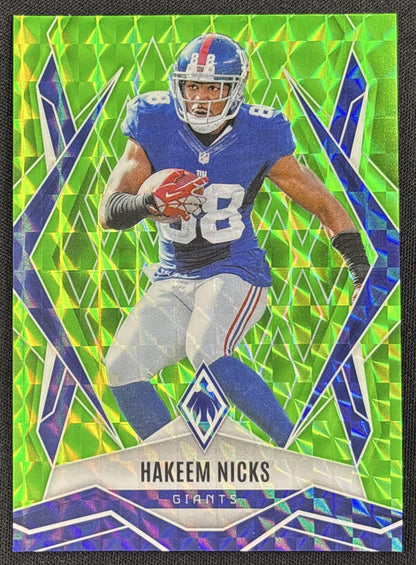 Hakeem Nicks 2025 Panini Phoenix Lime Green Pyramids Prizm /285 Giants