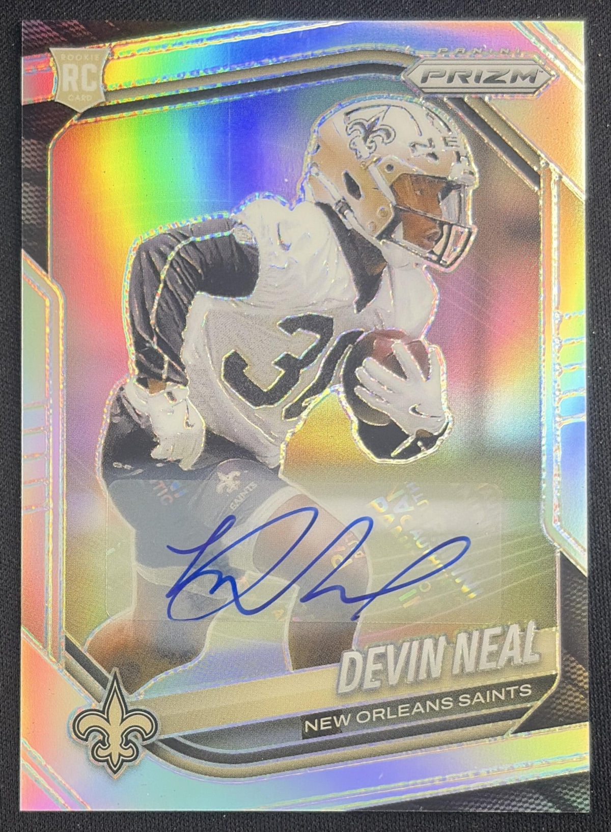 Devin Neal 2025 Panini Prizm Rookie Auto Silver Saints Sports Trading Card