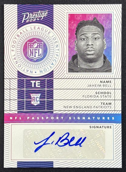 Jaheim Bell 2024 Panini Prestige NFL Passport Signatures Patriots