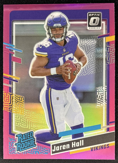 Jaren Hall 2023 Panini Donruss Optic Rated Rookie Preview Pink Prizm Vikings