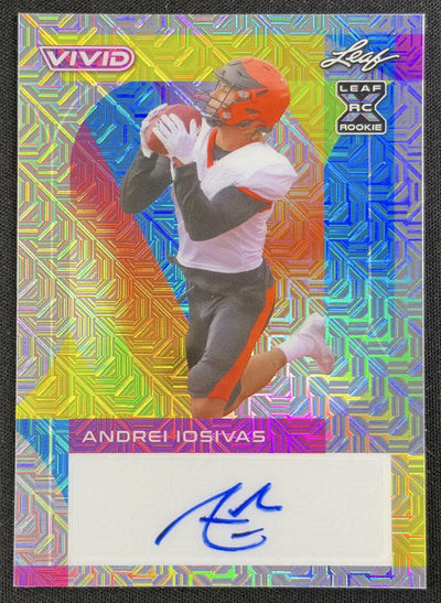 Andrei Iosivas 2023 Leaf Vivid Auto Mojo Gray /9 Bulldogs Sports Trading Card