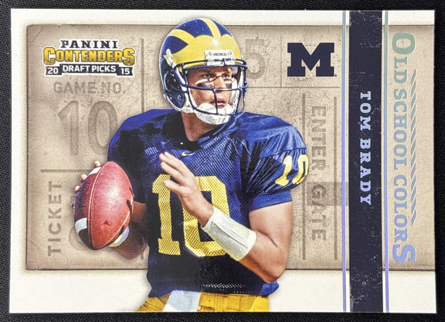 Tom Brady 2015 Panini Contenders Draft Picks Old School Colors Wolverines Sports Trading Cards