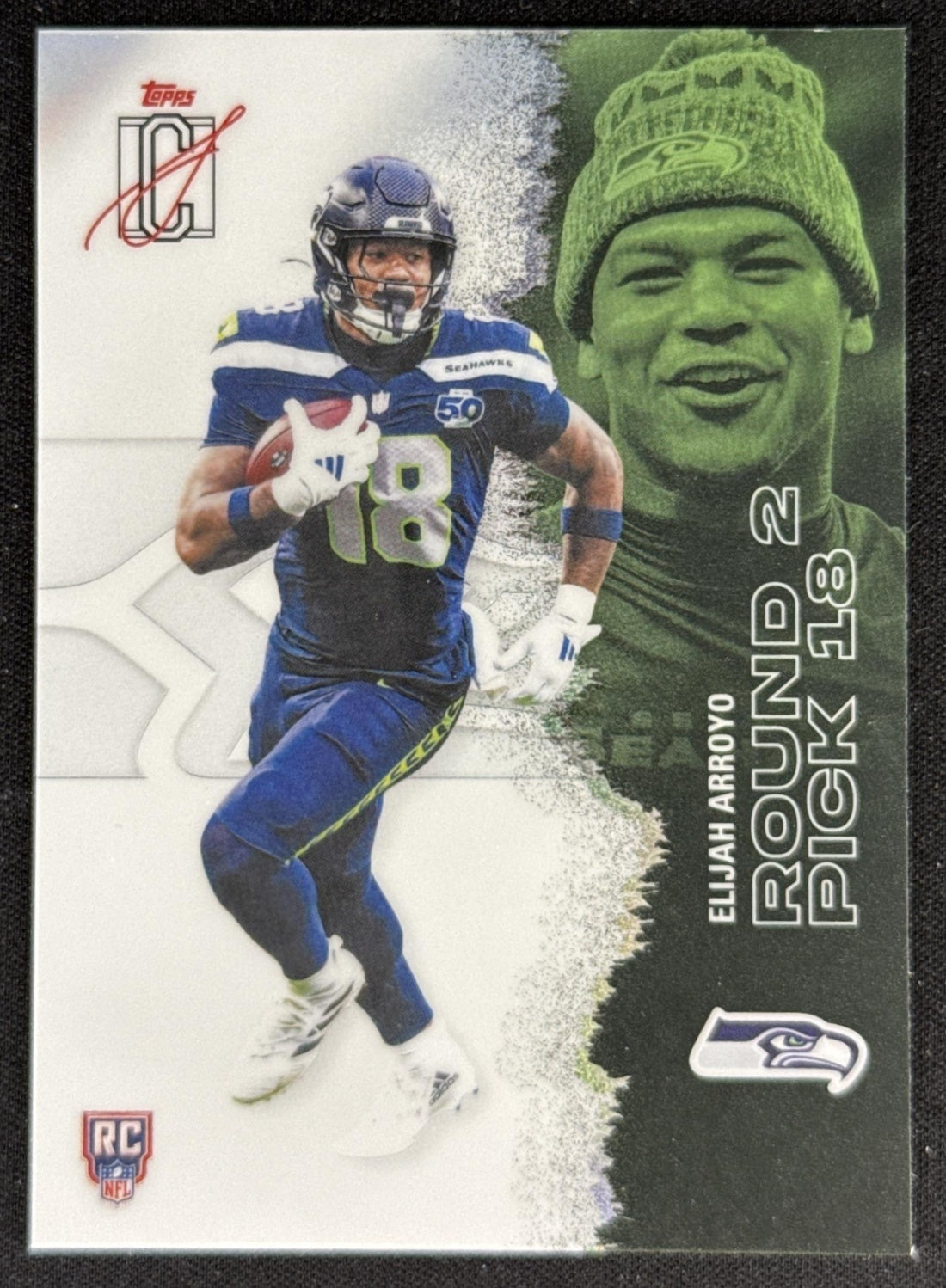 Elijah Arroyo 2025 Topps Signature Class Chrome Rookie Seahawks Sports Trading Card